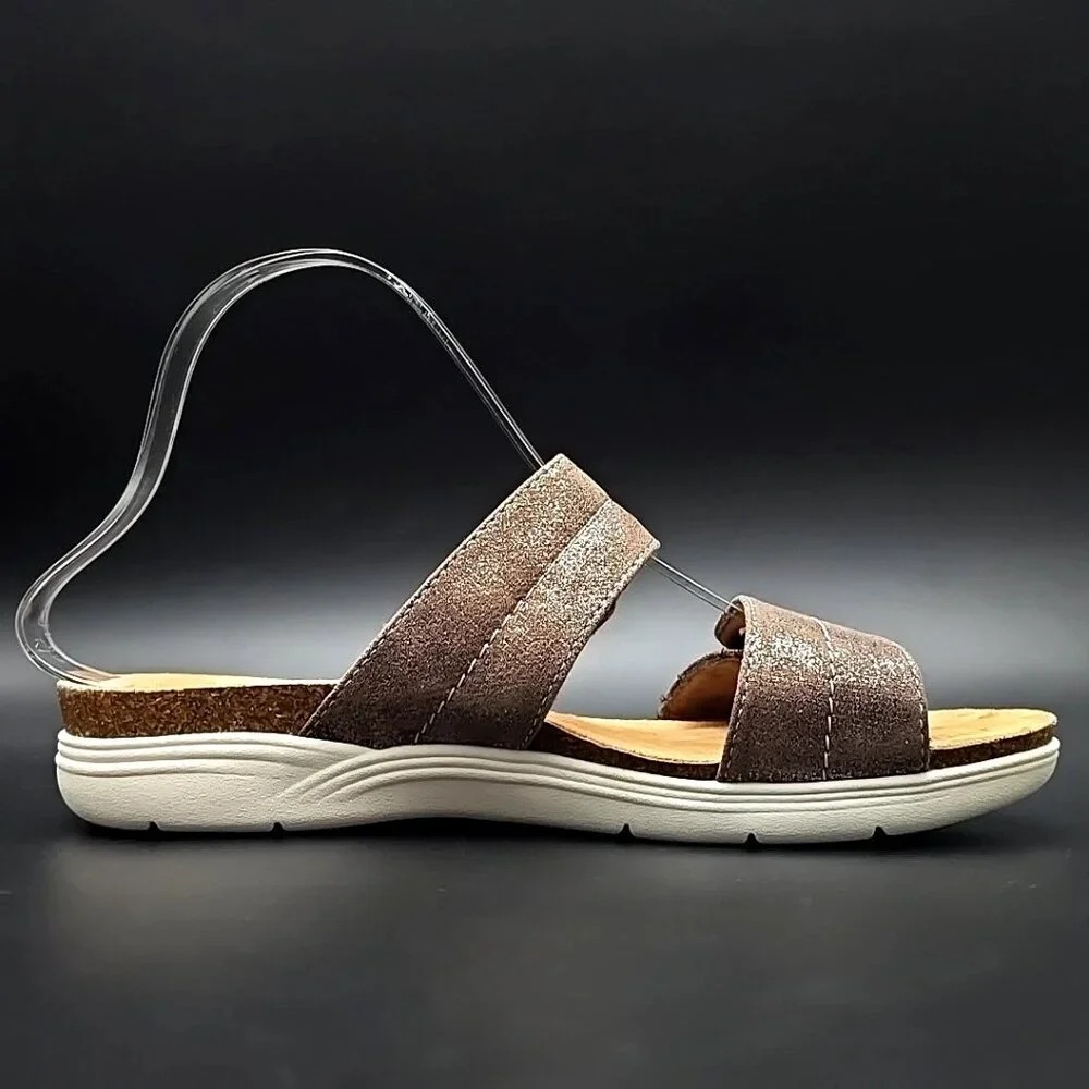 Clarks Collection April Dusk Adjustable Brown Slide Sandals Women’s Size 9.5M - Picture 6 of 12